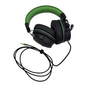 onn. Wired Gaming Headset with Microphone Black Neon Green 3.5mm Jack L3